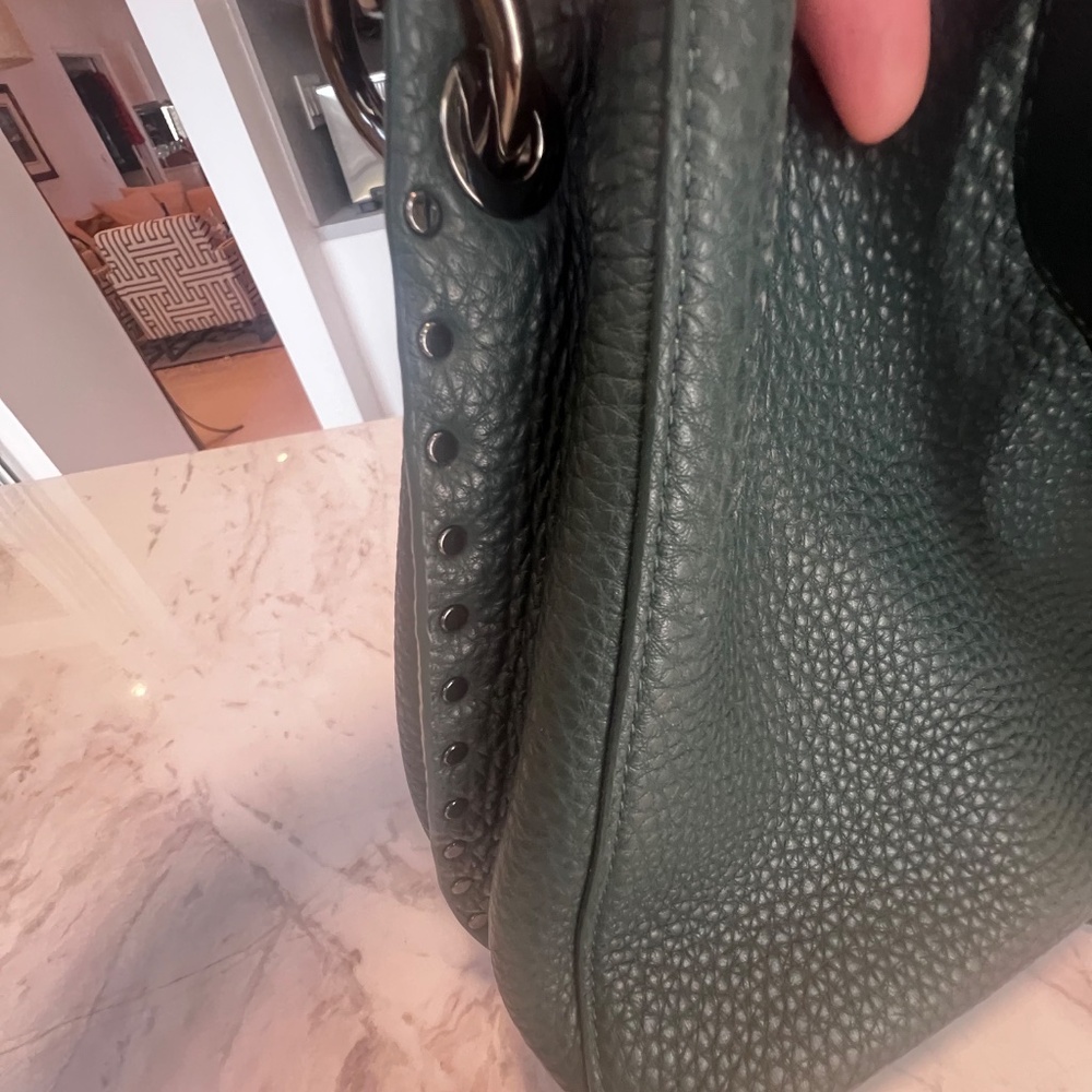 Rebecca Minkoff Darren E/W Leather Shoulder Bag NWT Deep Jade OS - Picture 7 of 10